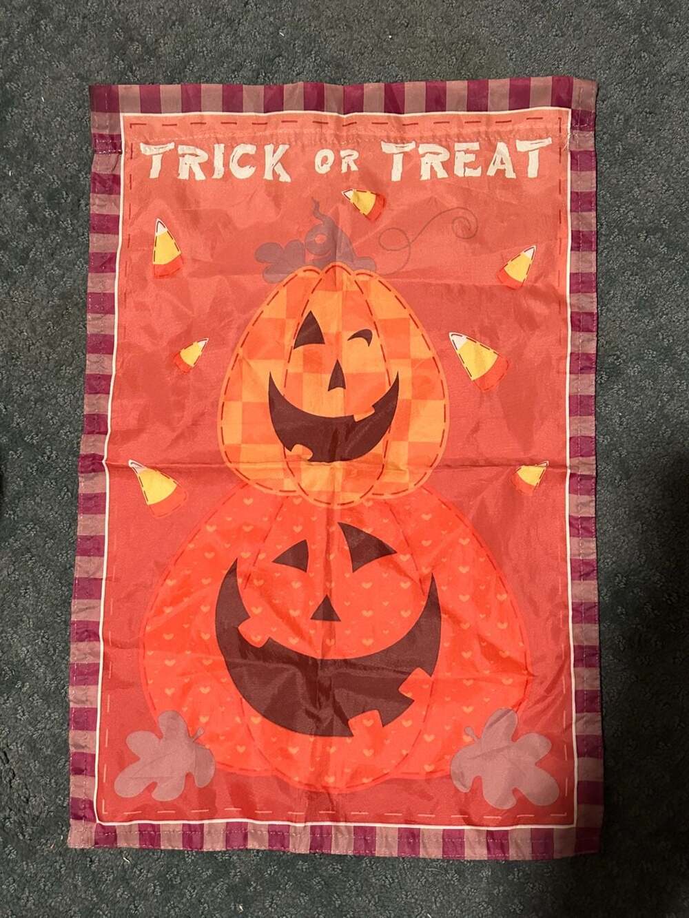Trick Or Treat Jack-O-Lantern Garden Applique Flag